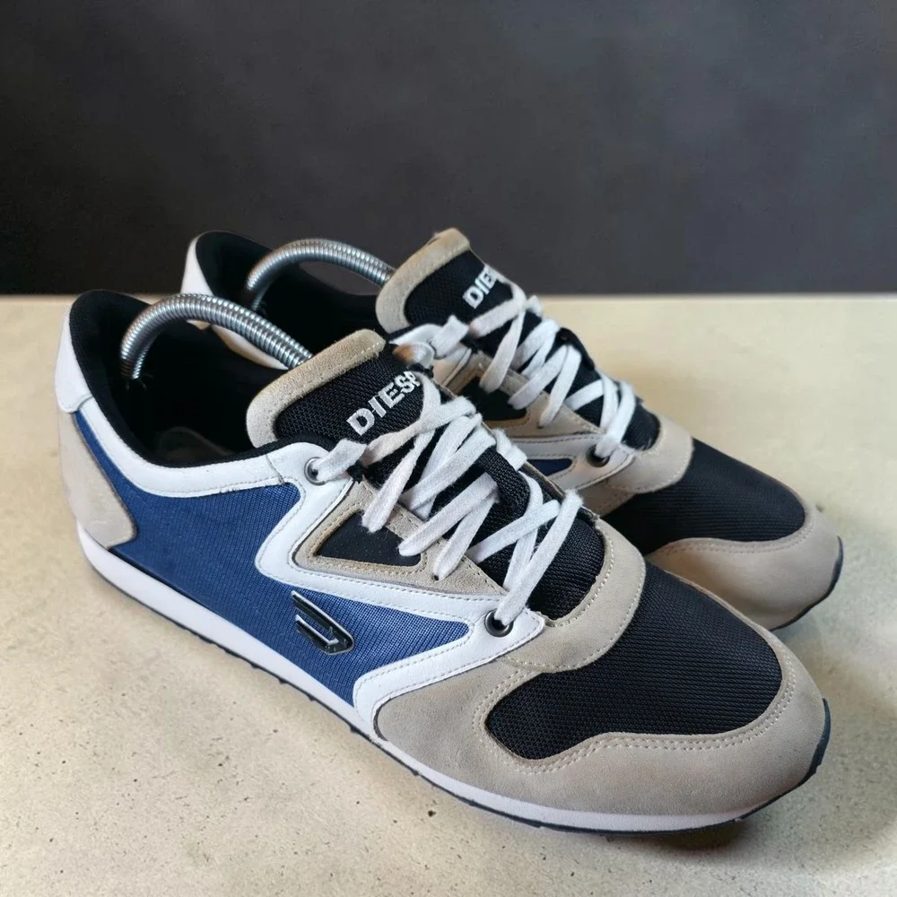 Diesel E-Boojik Shoes Mens Sneakers Size 11 Blue Black White Suede *Barely Worn.